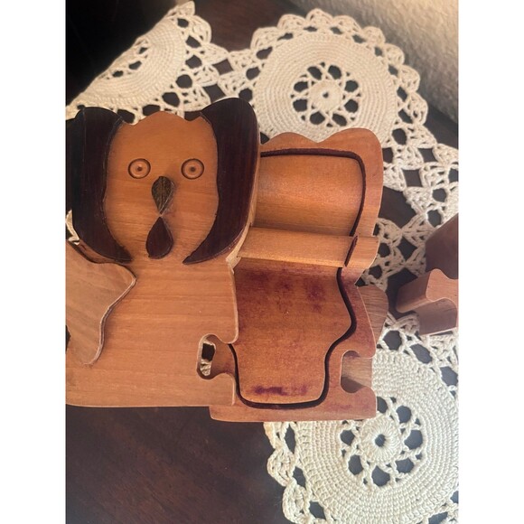 Vintage Wooden Trinket Puzzle Box - Picture 3 of 7